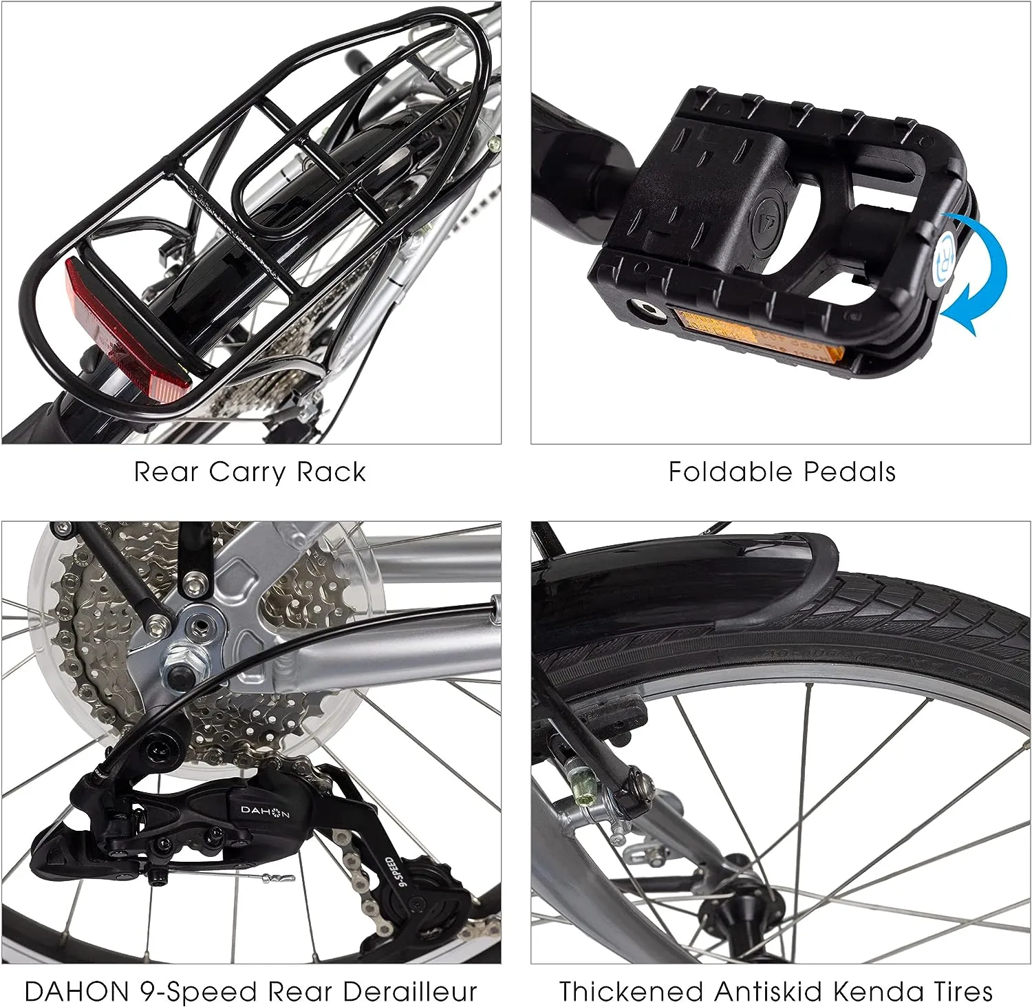 Dahon Mariner D8 Folding Bike, Lightweight Aluminum Frame; 8-Speed Gears; 20” Foldable Bicycle for Adults