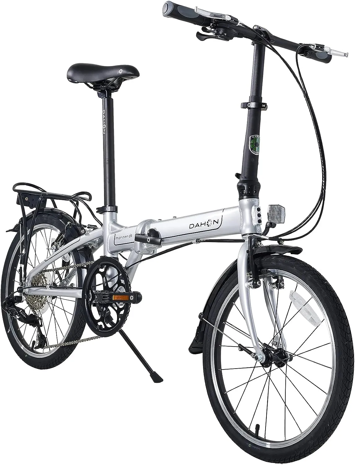 Dahon Mariner D8 Folding Bike, Lightweight Aluminum Frame; 8-Speed Gears; 20” Foldable Bicycle for Adults