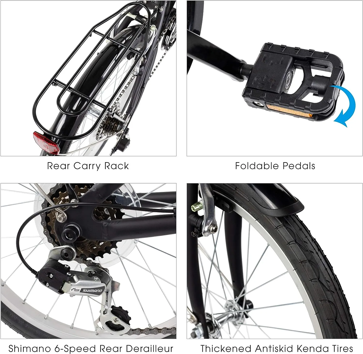 Dahon SUV D6 Folding Bike, Lightweight Aluminum Frame; 6-Speed Gears; 20” Foldable Bicycle for Adults