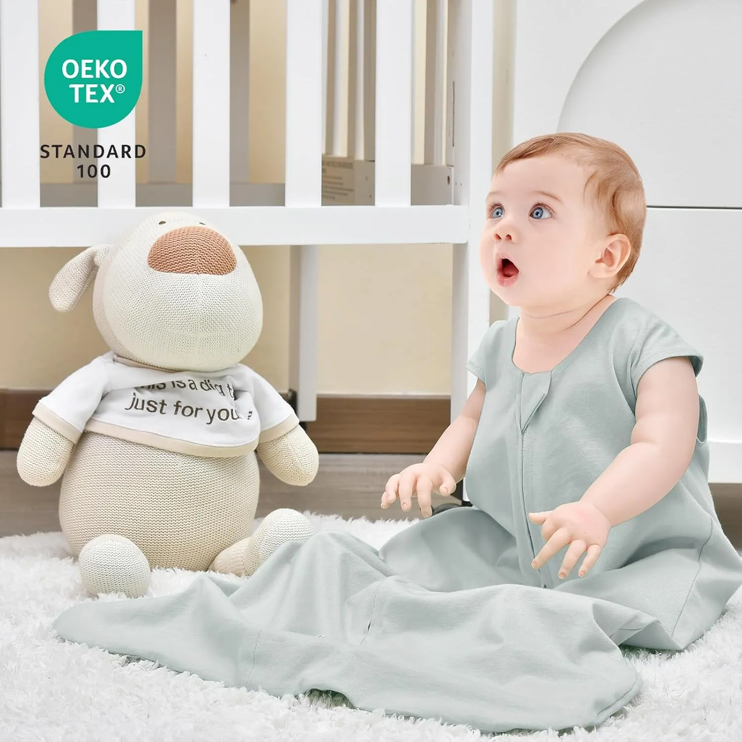 david's kids 3 Pack 100% Cotton Baby Sleep Sack 0-6 Months, Soft Baby Wearable Blankets with 2-Way Zipper, Comfy Sleeping Bags for Infant Newborn Boys Girls Neutral, Small Size, White & Grey & Pink