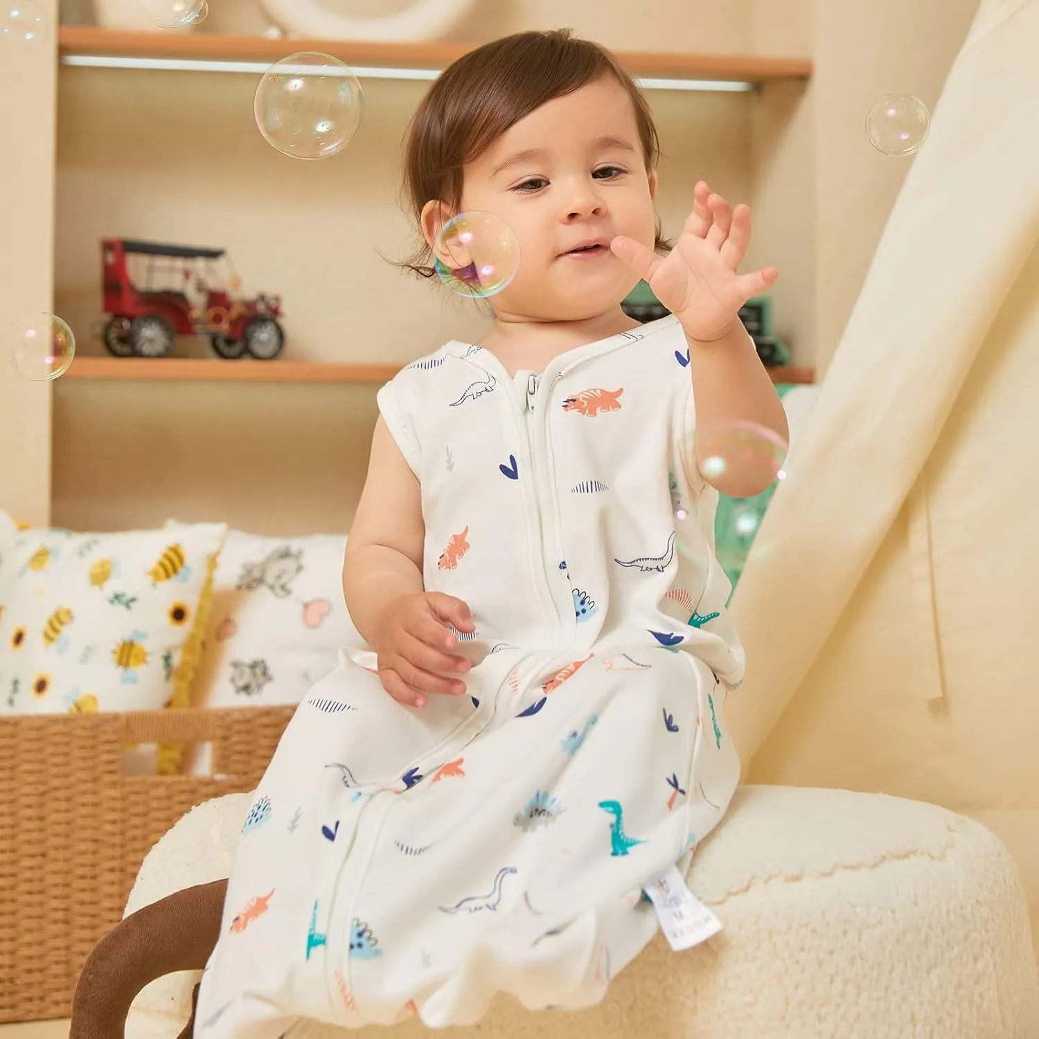 DaysU Baby Sleep Sack 18-24 Months 100% Cotton, Baby Boy Wearable Blanket 2-Way Zipper TOG 0.5, Breathable Lightweight Baby Sleeping Bag 2 Pack, Toddler Sleep Sacks 2t, Dinosaur, X-Large