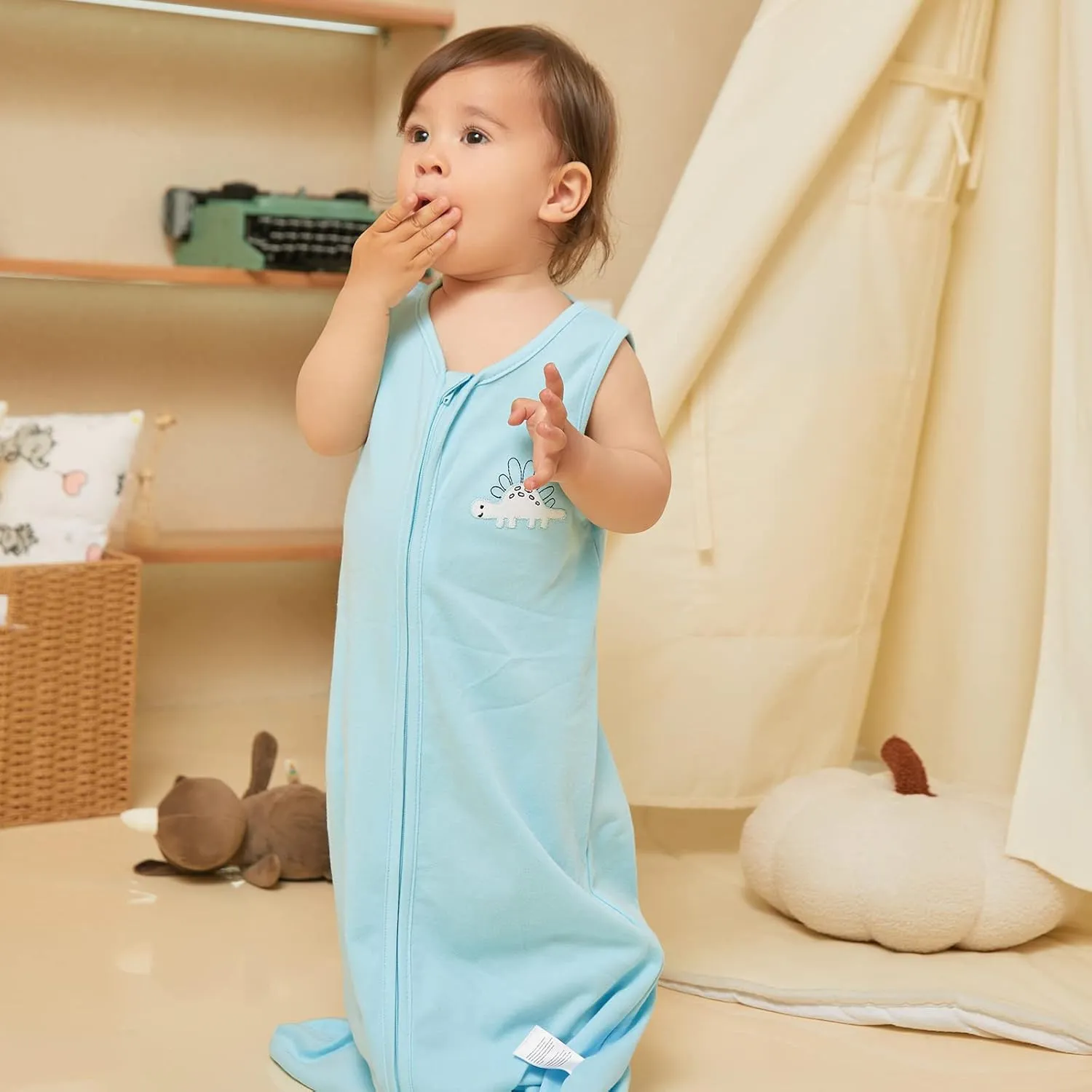 DaysU Baby Sleep Sack 18-24 Months 100% Cotton, Baby Boy Wearable Blanket 2-Way Zipper TOG 0.5, Breathable Lightweight Baby Sleeping Bag 2 Pack, Toddler Sleep Sacks 2t, Dinosaur, X-Large
