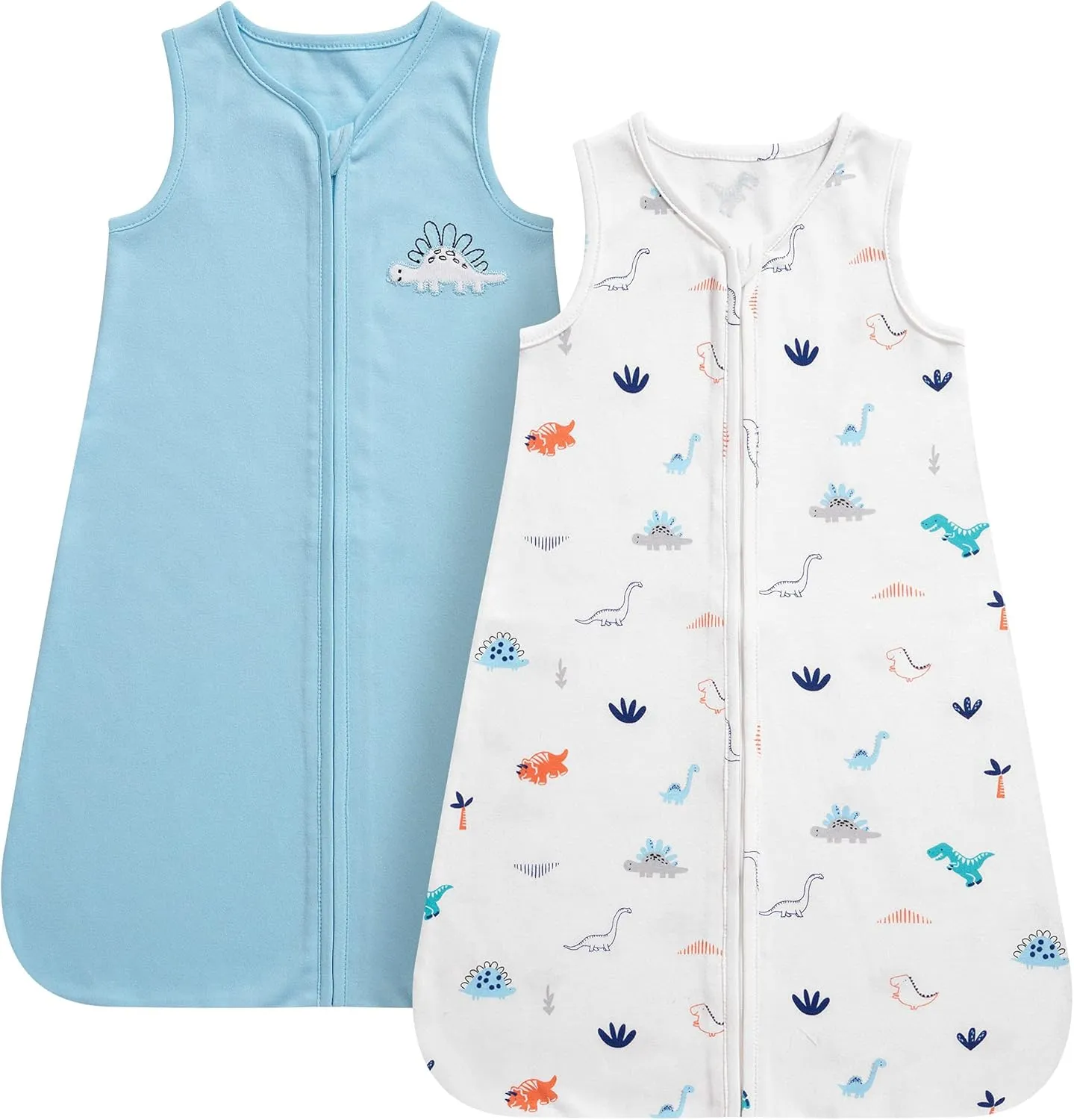 DaysU Baby Sleep Sack 18-24 Months 100% Cotton, Baby Boy Wearable Blanket 2-Way Zipper TOG 0.5, Breathable Lightweight Baby Sleeping Bag 2 Pack, Toddler Sleep Sacks 2t, Dinosaur, X-Large