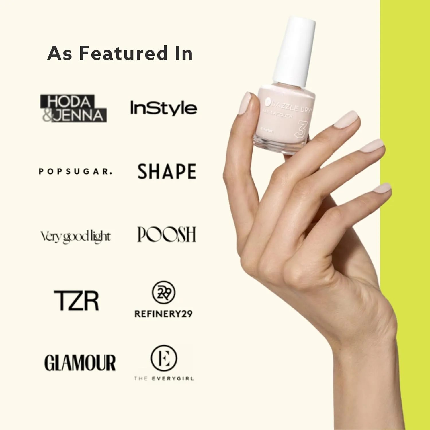 Dazzle Dry Mini Kit 4 Step System - At First Blush - A pale, subtle off-white pink. Full coverage cream. (5 Piece Kit / 5 Manicures)