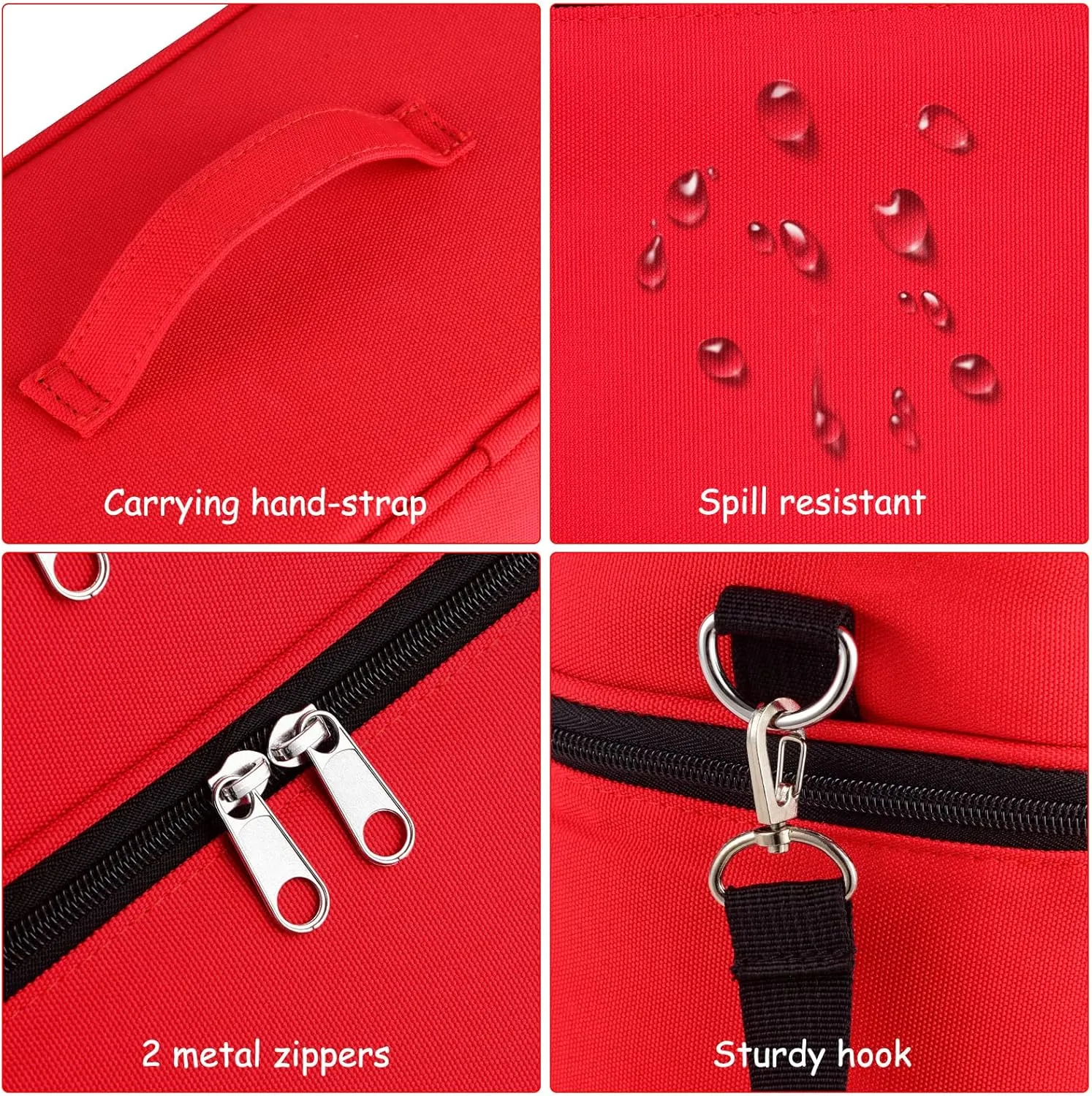 DDgro Tonies Figures Storage Bag for Toniebox Starter Set, Home and Outdoor Carrying Case Organizer for Figurine Characters, Audio Player Box, Charger & Headphone, Bag Only (Large, Red)