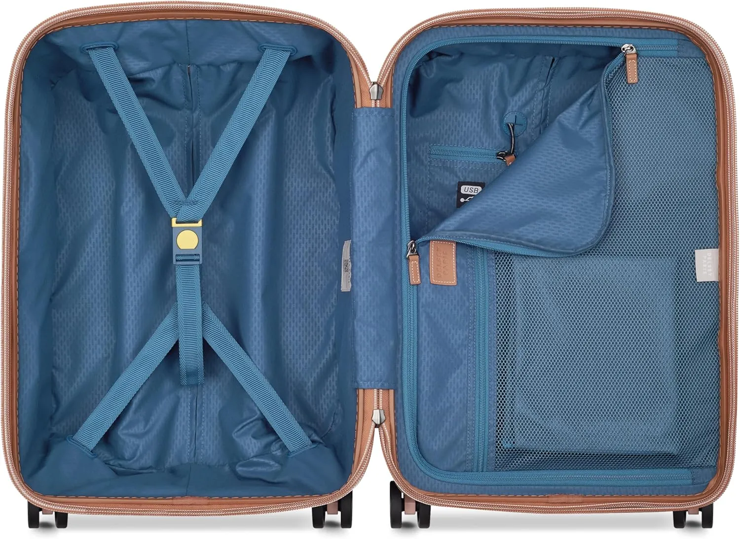 DELSEY PARIS Chatelet Air 2.0 Hardside Luggage with Spinner Wheels, Pink, Carry on 20 Inch