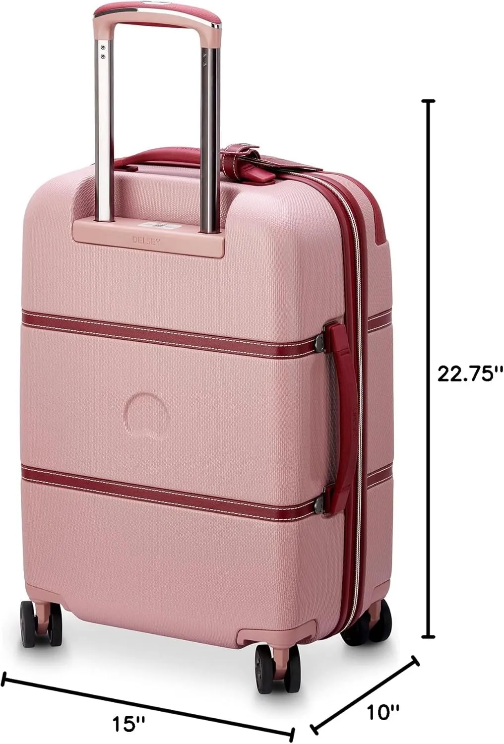 DELSEY PARIS Chatelet Air 2.0 Hardside Luggage with Spinner Wheels, Pink, Carry on 20 Inch