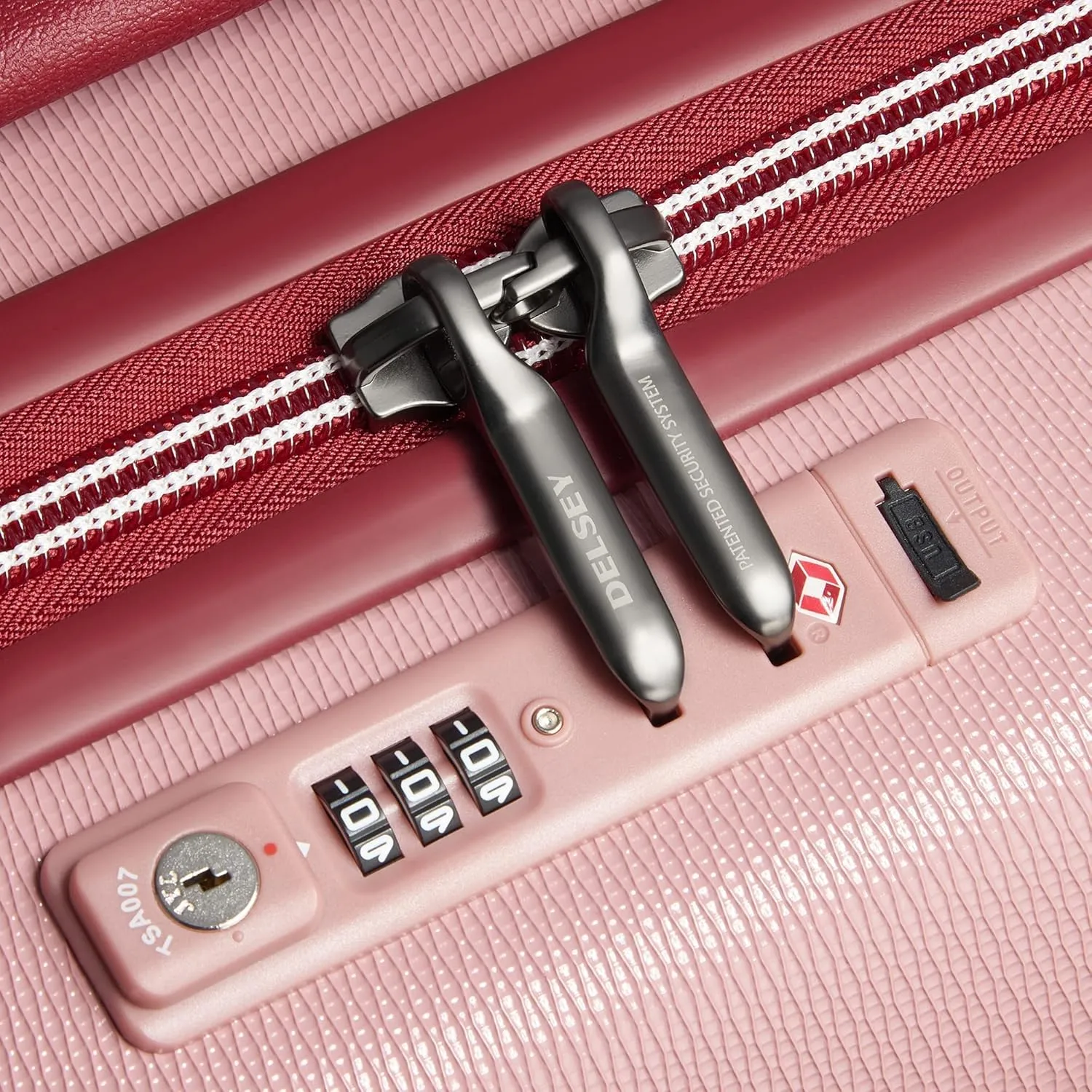DELSEY PARIS Chatelet Air 2.0 Hardside Luggage with Spinner Wheels, Pink, Carry on 20 Inch