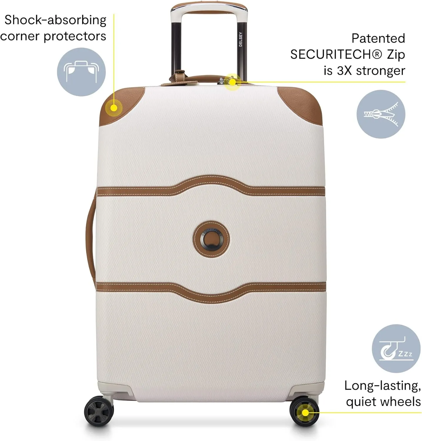 DELSEY PARIS Chatelet Air 2.0 Hardside Luggage with Spinner Wheels, Pink, Carry on 20 Inch