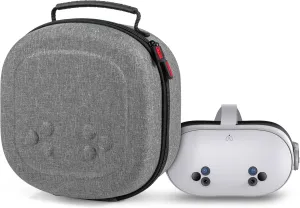 DEVASO Hard Carrying Case for Meta Quest 3/Quest 3S/Vision Pro, VR Gaming Headset and Touch Controllers Accessories Travel Case, Small Hard Shell Storage Bag for Oculus Quest 3/3S/Vision Pro, Gray