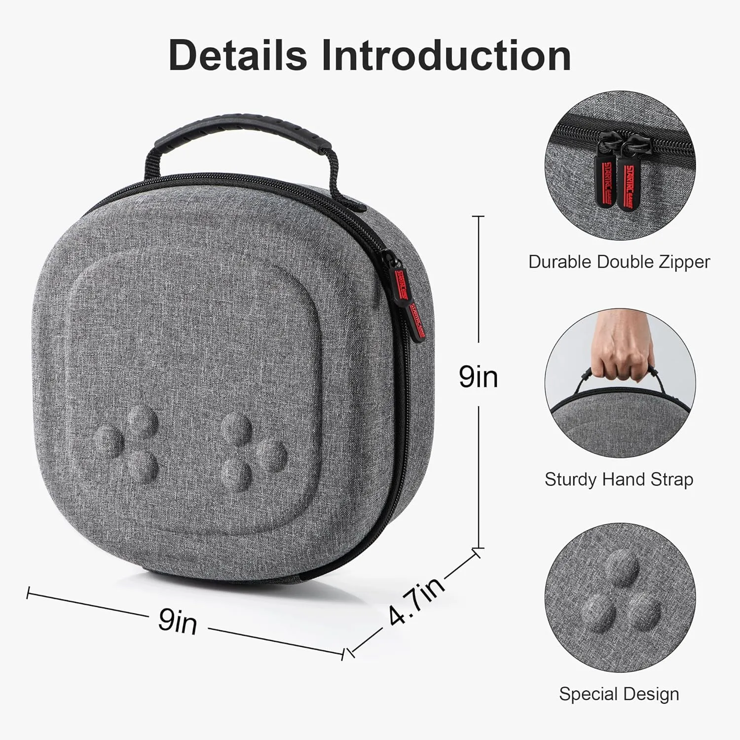 DEVASO Hard Carrying Case for Meta Quest 3/Quest 3S/Vision Pro, VR Gaming Headset and Touch Controllers Accessories Travel Case, Small Hard Shell Storage Bag for Oculus Quest 3/3S/Vision Pro, Gray