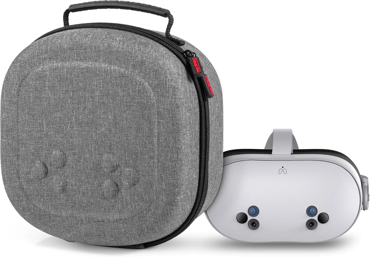 DEVASO Hard Carrying Case for Meta Quest 3/Quest 3S/Vision Pro, VR Gaming Headset and Touch Controllers Accessories Travel Case, Small Hard Shell Storage Bag for Oculus Quest 3/3S/Vision Pro, Gray