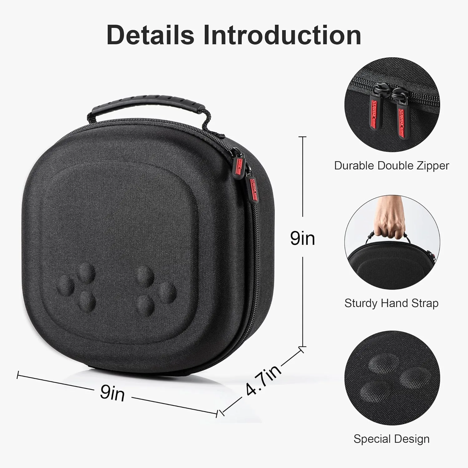 DEVASO Hard Carrying Case for Meta Quest 3/Quest 3S/Vision Pro, VR Gaming Headset and Touch Controllers Accessories Travel Case, Small Hard Shell Storage Case for Oculus Quest 3/3S/Vision Pro, Black