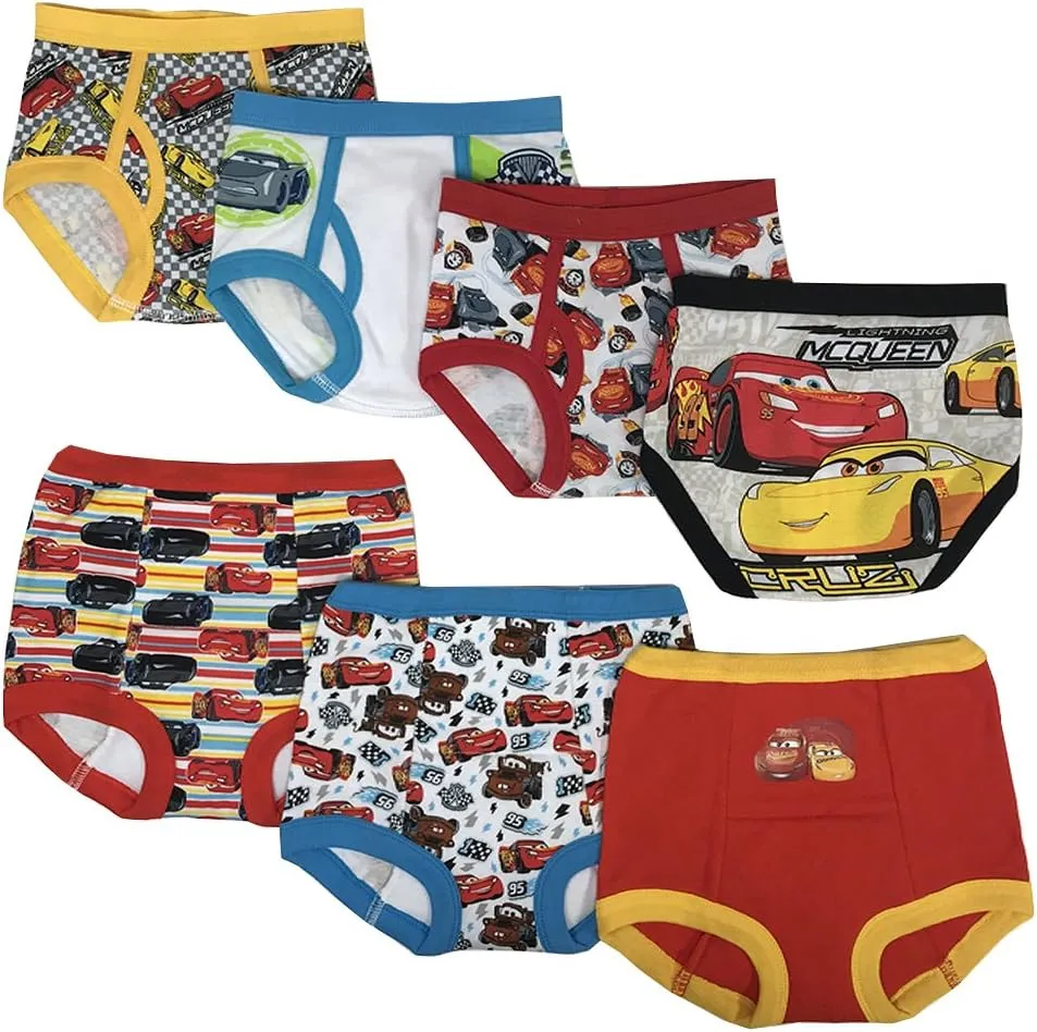 Disney Boys' Pixar Cars Toddler Potty Training Pant and Starter Kit with Stickers & Tracking Chart Sizes 18m, 2t, 3t, 4t