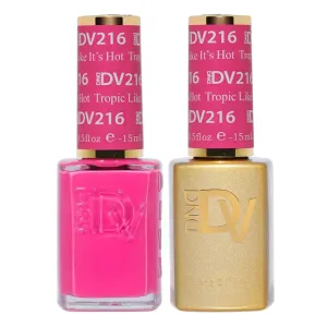 DND Diva Gel Polish Set, First Class Collection, UV/LED Gel Polish and Air Dry Nail Lacquer, Matching Chip-Free Polish Duo, 216 Tropic Like It’s Hot, 0.5 Fl Oz
