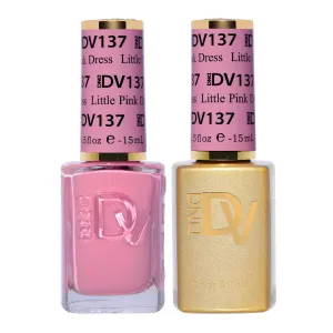 DND Diva Gel Polish Set, Soda Poppin Collection, UV/LED Gel Polish and Air Dry Nail Lacquer, Matching Chip-Free Polish Duo, 137 Little Pink Dress, 0.5 Fl Oz