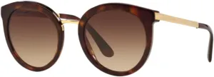 Dolce & Gabbana DG4268 Round Sunglasses For Women   BUNDLE with Designer iWear Eyewear Kit