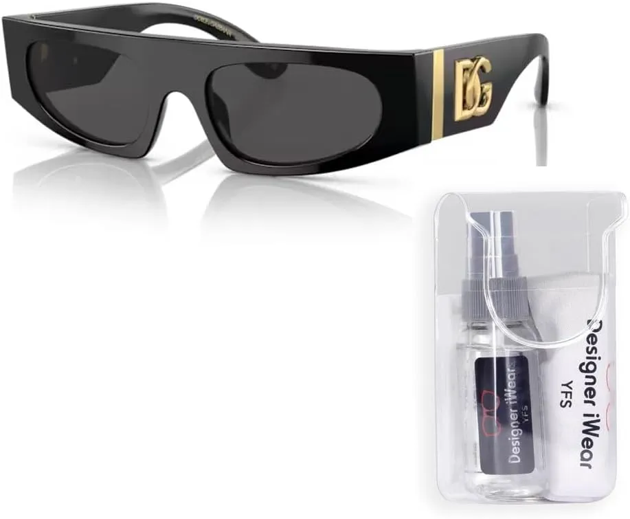 Dolce & Gabbana DG4411 Rectangular Sunglasses for Women   BUNDLE With Designer iWear Eyewear Kit