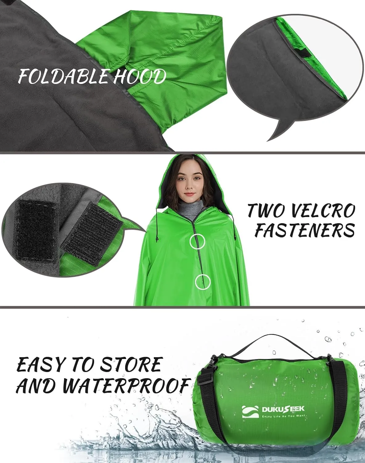 DUKUSEEK Outdoor Waterproof Blanket, Waterproof Windproof Outdoor Fleece Blanket - Large (79x56), Portable, Wearable, Warm for Outdoor Camping, Picnic, Stadium, Sports, Beach, Concerts, Car, Dogs…