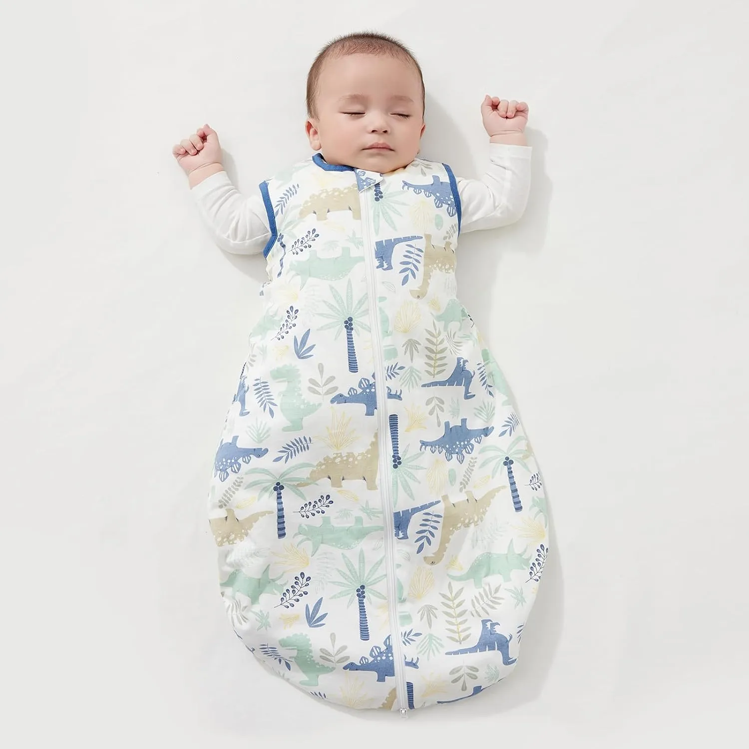 Duomiaomiao 1.5 TOG Baby Sleep Sack 100% Cotton Four Season Baby Wearable Blanket, Breathable Comfy Toddler Sleeping Sack