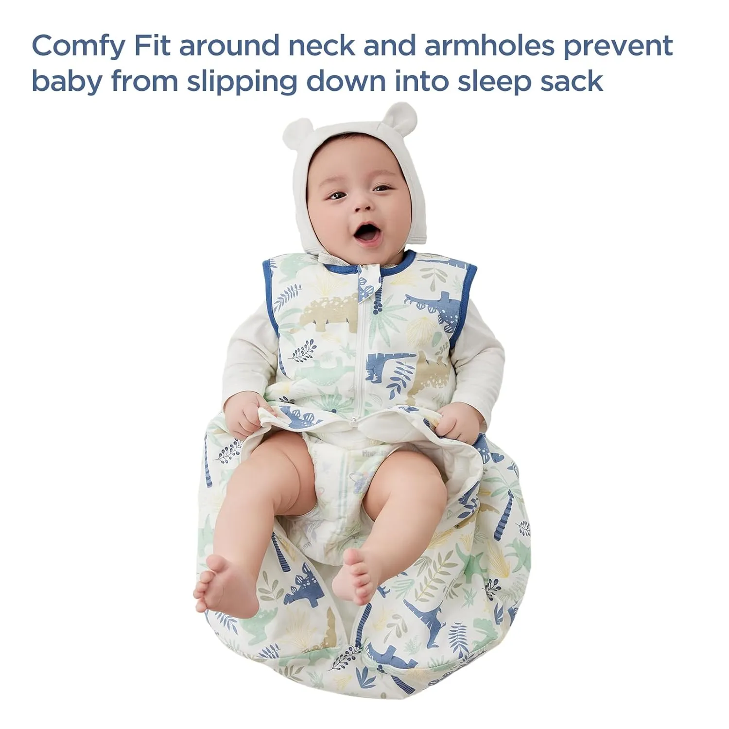 Duomiaomiao 1.5 TOG Baby Sleep Sack 100% Cotton Four Season Baby Wearable Blanket, Breathable Comfy Toddler Sleeping Sack