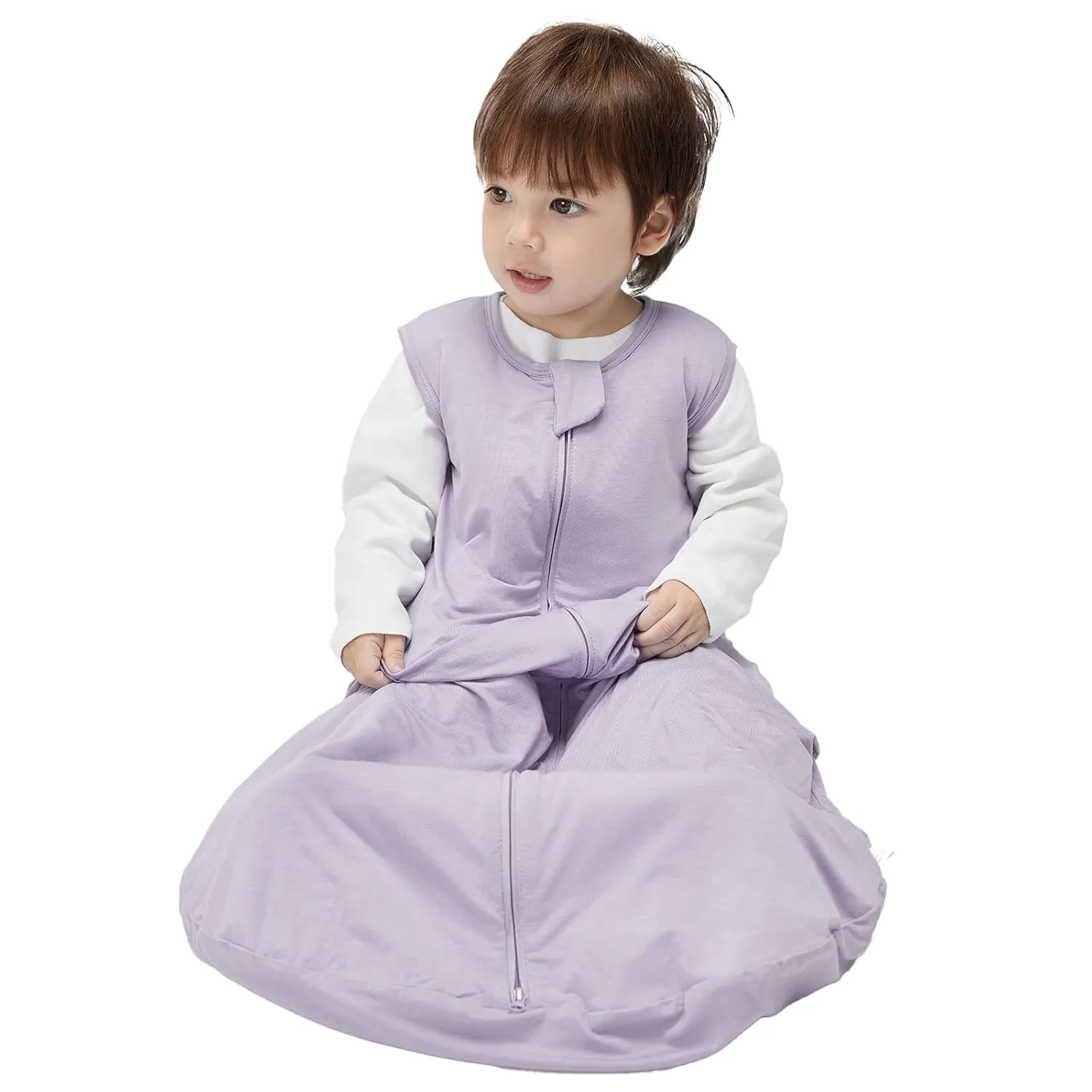Duomiaomiao Buttery Soft Rayon Made from Bamboo Baby Sleep Sack 18-36 Months 1.0 TOG, Premium Baby Sleeping Bag 2-Way Zipper for Babies