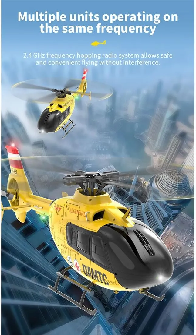 EC-135 RC Helicopter for Adults, Remote Control Flying Helicopter, 1/36 Scale 2.4G 6CH RC Electric Airplane, RTF Easy to Beginners