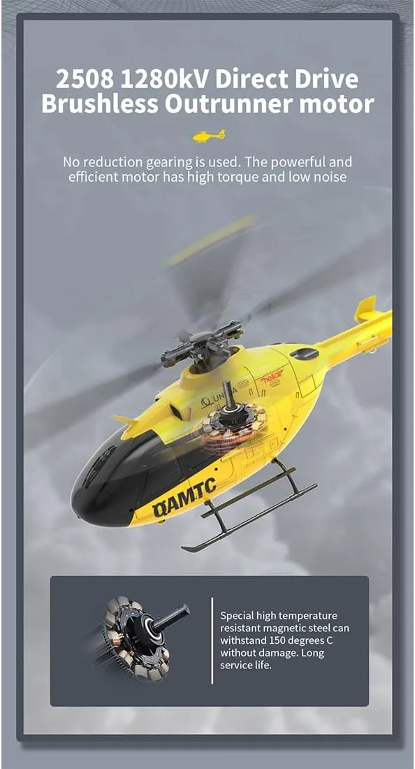 EC-135 RC Helicopter for Adults, Remote Control Flying Helicopter, 1/36 Scale 2.4G 6CH RC Electric Airplane, RTF Easy to Beginners