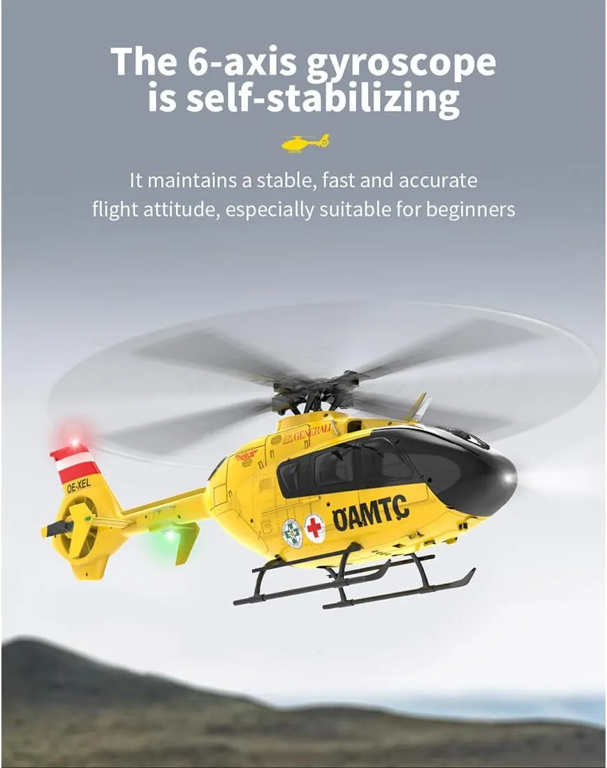 EC-135 RC Helicopter for Adults, Remote Control Flying Helicopter, 1/36 Scale 2.4G 6CH RC Electric Airplane, RTF Easy to Beginners