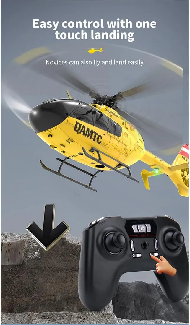 EC-135 RC Helicopter for Adults, Remote Control Flying Helicopter, 1/36 Scale 2.4G 6CH RC Electric Airplane, RTF Easy to Beginners