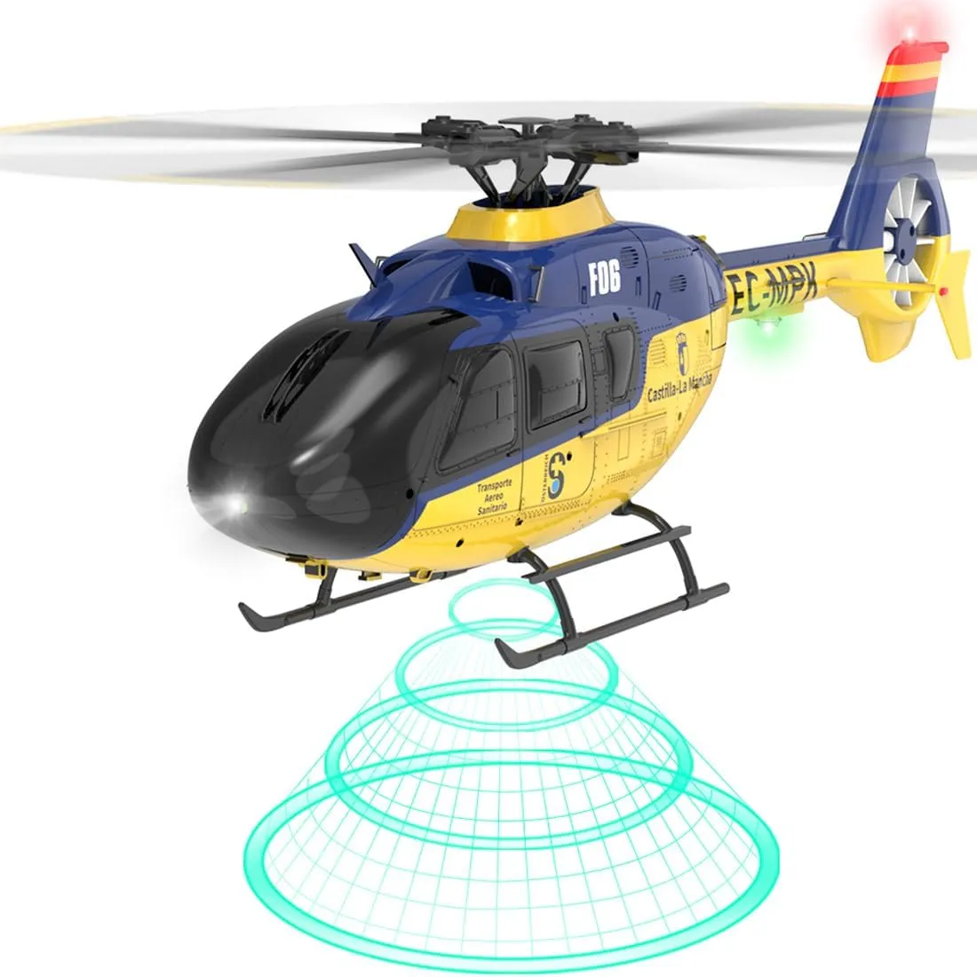 EC-135 RC Helicopter for Adults, Remote Control Helicopter, 1/36 Scale 2.4G 6CH RC Flying Plane, RTF Easy to Beginners
