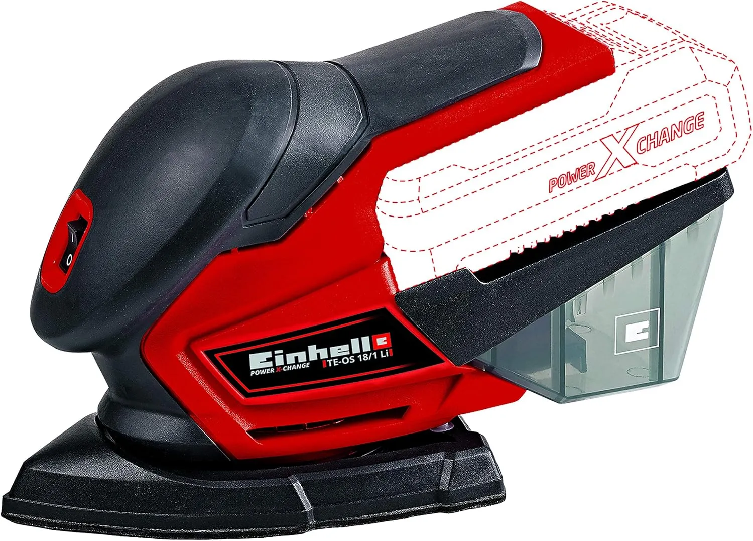 Einhell TE-OS Power X-Change 18-Volt Cordless 24,000-OPM Compact Detail Palm Sheet Sander w/ Dust Collection Box, Dust Extraction Adapter, Tool Only (Battery   Charger Not Included)
