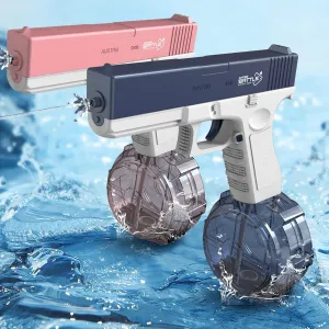 Electric Water Guns[32FT] Squirt Guns for Boys Water Soaker Gun Toy, Water Squirters for Kids & Adults Summer Pool Beach Party Water Blasters for Kids (1 Blue & 1 Pink)