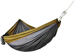 ELEOPTION® Portable Outdoor Double Camping Hammock Aluminum Carabiners Big Size 118 "x71 Lightweigh with Weather Resistant Best Equipment for Backpacking, Hiking, Hiking,Travel etc (Grey)