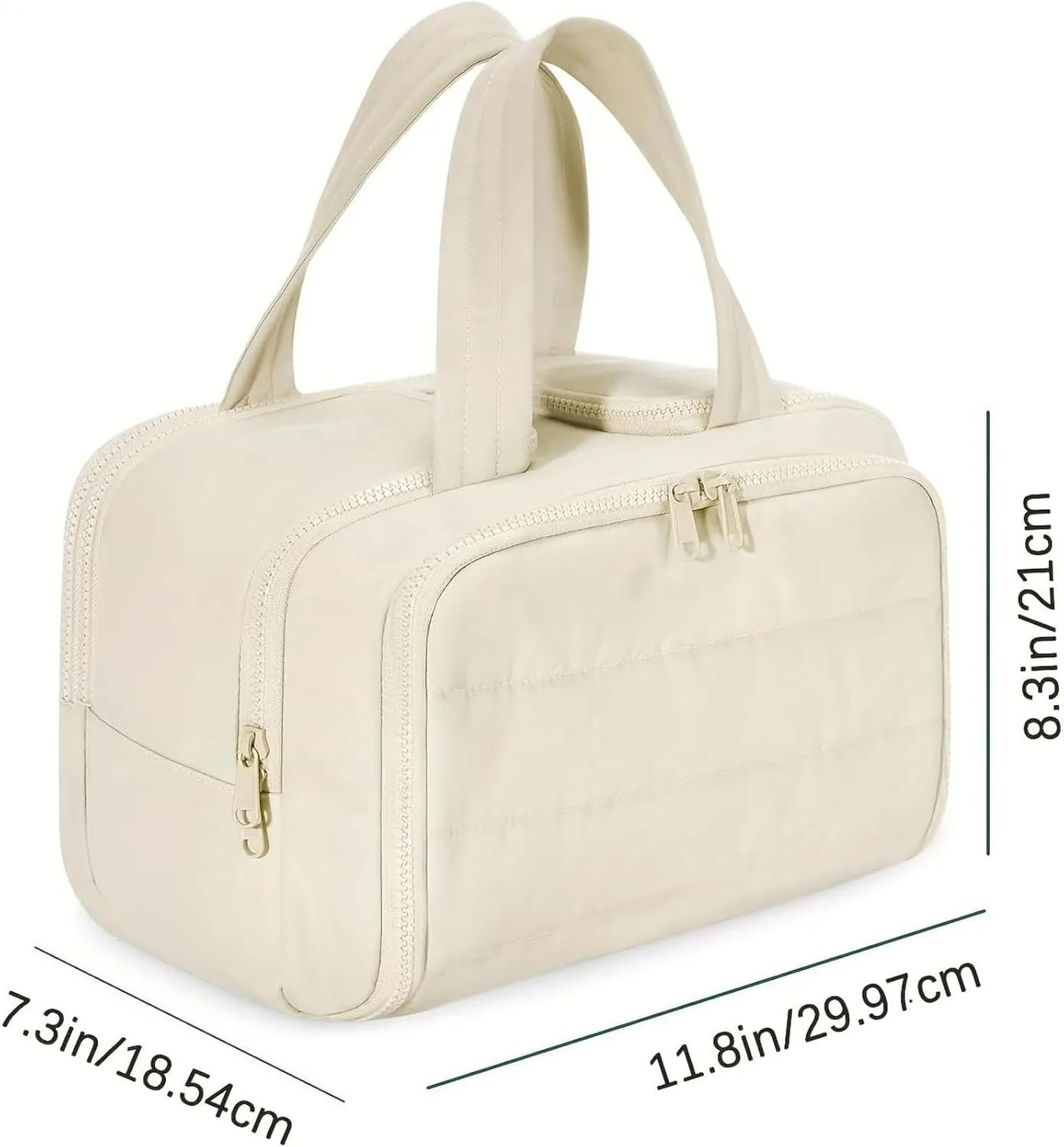 Elouva Toiletry Bag, Large Capacity Wide-Open Travel Cosmetic Bag, 4-in-1 MultiFunctional Lightweight Makeup Bags for Women with Handle for Accessories, Toiletries (29.97x18.54x21.08cm)
