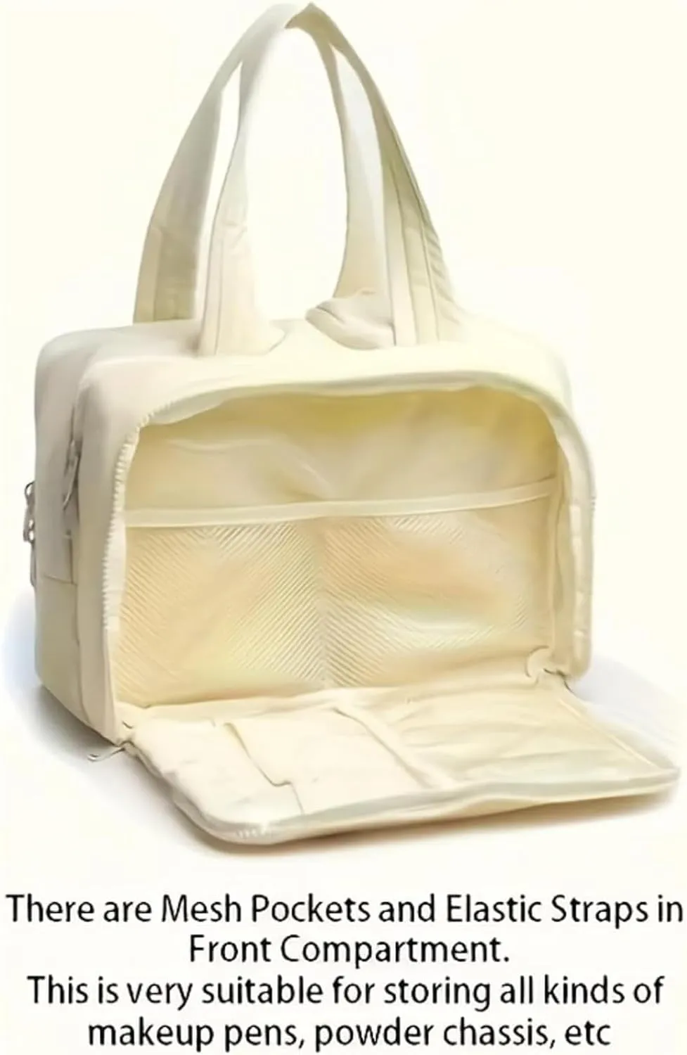 Elouva Toiletry Bag, Large Capacity Wide-Open Travel Cosmetic Bag, 4-in-1 MultiFunctional Lightweight Makeup Bags for Women with Handle for Accessories, Toiletries (29.97x18.54x21.08cm)