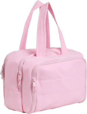Elouva Toiletry Bag, Large Capacity Wide-Open Travel Cosmetic Bag, 4-in-1 MultiFunctional Lightweight Makeup Bags for Women with Handle for Accessories, Toiletries (29.97x18.54x21.08cm)