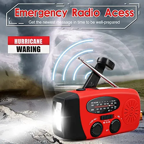 Emergency Hand Crank Radio w/ LED Flashlight for Emergency,AM/FM