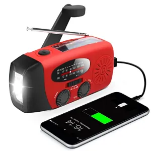 Emergency Hand Crank Radio w/ LED Flashlight for Emergency,AM/FM