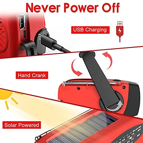 Emergency Hand Crank Radio w/ LED Flashlight for Emergency,AM/FM