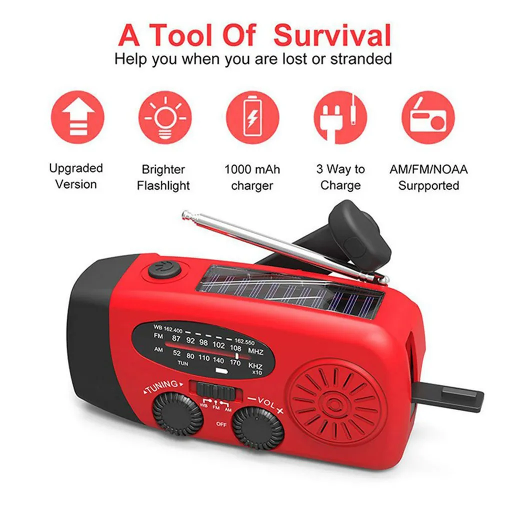 Emergency Solar Hand Crank Radio & Charger