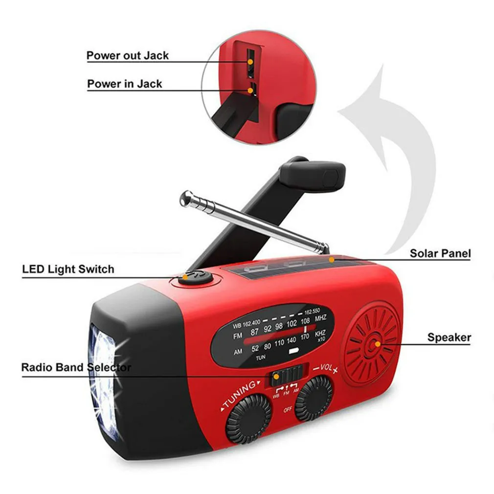 Emergency Solar Hand Crank Radio & Charger