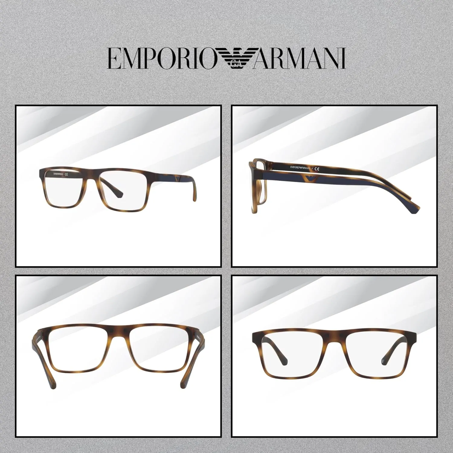 Emporio Armani EA4115 Square Sunglasses for Men   BUNDLE With Designer iWear Complimentary Eyewear Kit