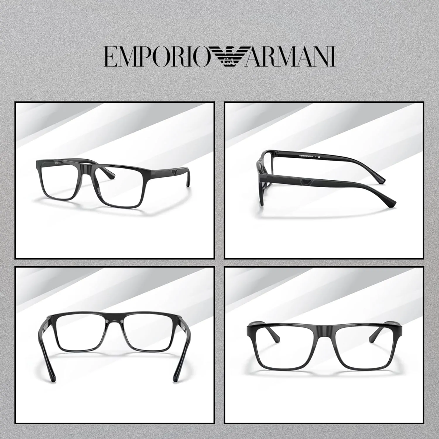 Emporio Armani EA4115 Square Sunglasses for Men   BUNDLE With Designer iWear Complimentary Eyewear Kit