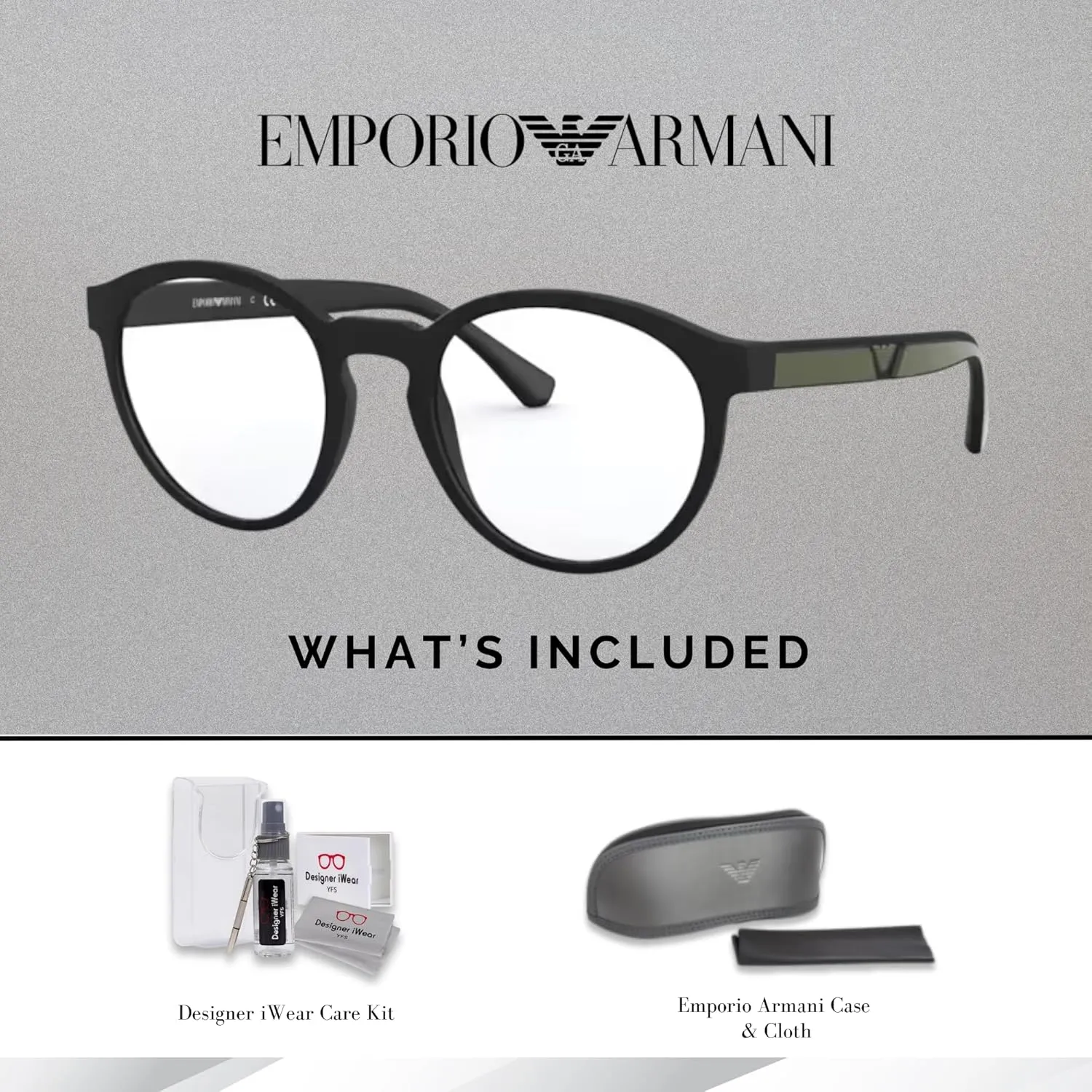 Emporio Armani EA4152 Round Sunglasses for Men   BUNDLE With Designer iWear Complimentary Eyewear Kit