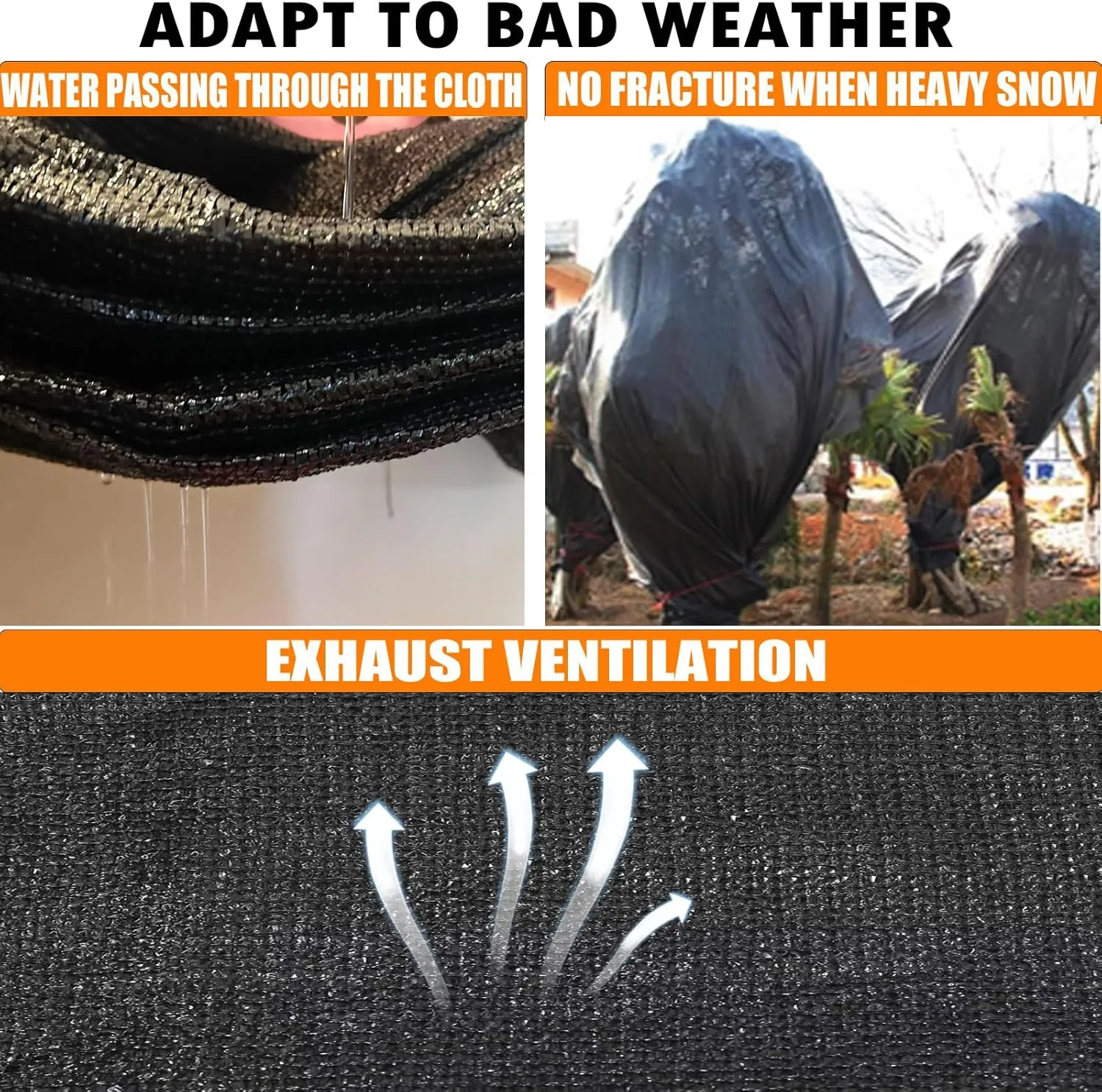 E.share 90%-95% Heavy Duty Shade Cloth for Garden, 6 Ft X 20 Ft Sun Shades Outdoor Patio with Grommets for Plant Covers,Porch Screen,Pergola Shade Cover,Greenhouse,Black