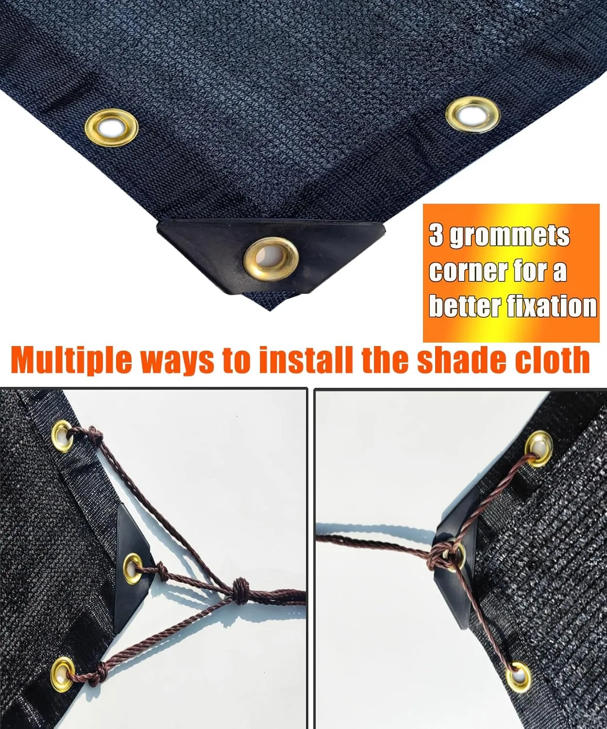 E.share 90%-95% Heavy Duty Shade Cloth for Garden, 6 Ft X 20 Ft Sun Shades Outdoor Patio with Grommets for Plant Covers,Porch Screen,Pergola Shade Cover,Greenhouse,Black