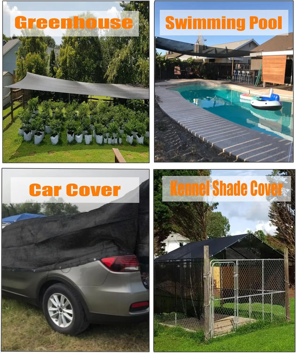 E.share 90%-95% Heavy Duty Shade Cloth for Garden, 6 Ft X 20 Ft Sun Shades Outdoor Patio with Grommets for Plant Covers,Porch Screen,Pergola Shade Cover,Greenhouse,Black