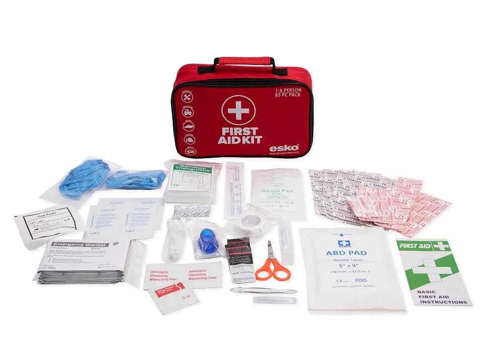 ESKO First Aid Kit, 1-6 Person, 85 Pc