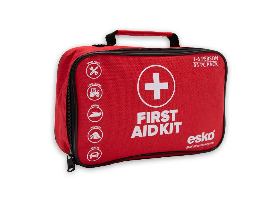 ESKO First Aid Kit, 1-6 Person, 85 Pc